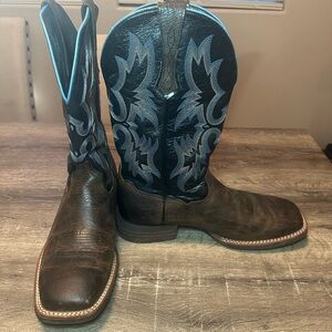 Ariat boots with blue piping